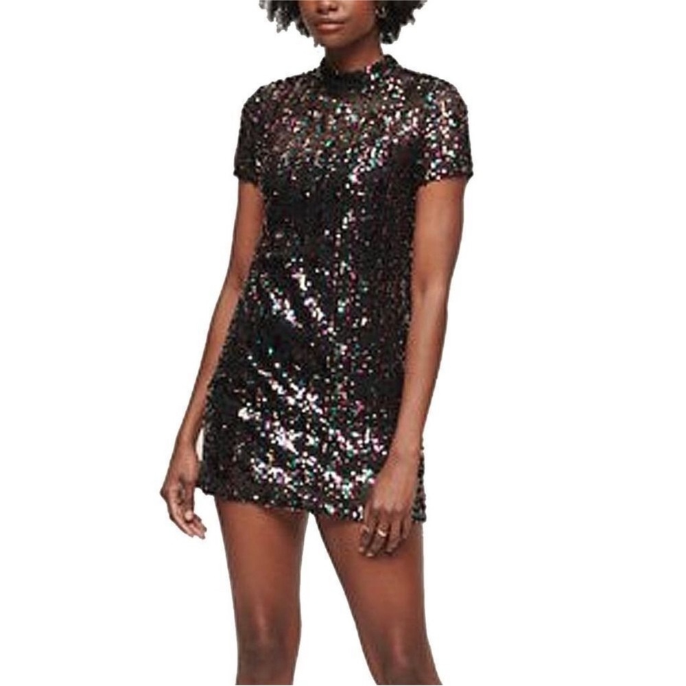 EUC ZARA Black Sequin Mini Dress Size S
